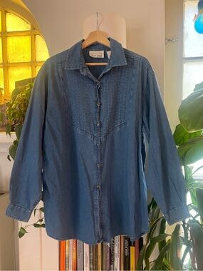 Vintage Denim Button-Up Shirt